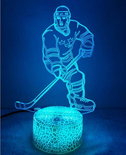 Kreative 3D Eishockey Nacht Licht Lampe USB Power 7 Farben Amazing Optical Illusion 3D LED Lampe Formen Kinder Schlafzimmer Geburtstag Weihnachten Geschenke von HPBN8 Ltd