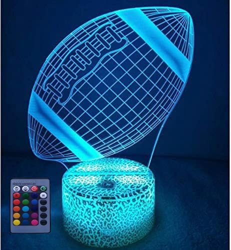 Kreative 3D Rugby Nacht Licht Lampe USB Power Fernbedienung 7/16 Farben Amazing Optical Illusion 3D LED Lampe Formen Kinder Schlafzimmer Geburtstag Weihnachten Geschenke von HPBN8 Ltd