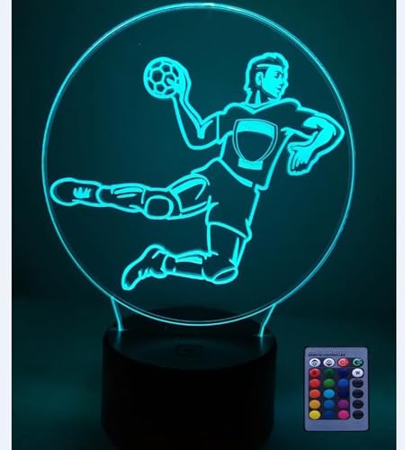 Optical Illusions 3D Handball Nacht Licht LED Lampen Fernbedienung 7/16 Farbwechsel Berühren Tabelle Schreibtisch USB Power für Kinder Schlafzimmer Geburtstagsgeschenke Geschenk von HPBN8 Ltd