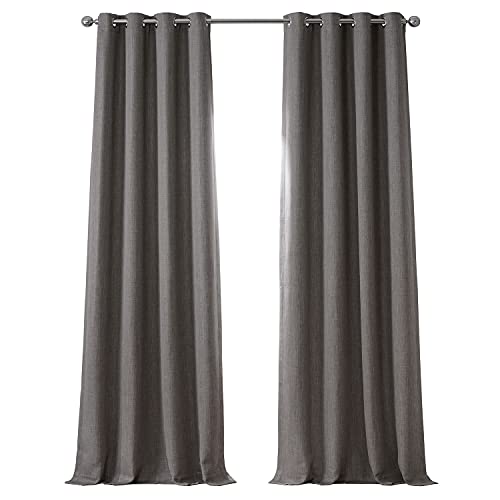 HPD Half Price Drapes BOCH-LN185-GR Leinenvorhänge mit Ösen, 305,8 cm lang, Raumverdunkelungsvorhänge für Schlafzimmer und Wohnzimmer (1 Paneel), 127 x 305 cm, Nerz, Polyester-Mischung, 50 X 120 von HPD Half Price Drapes