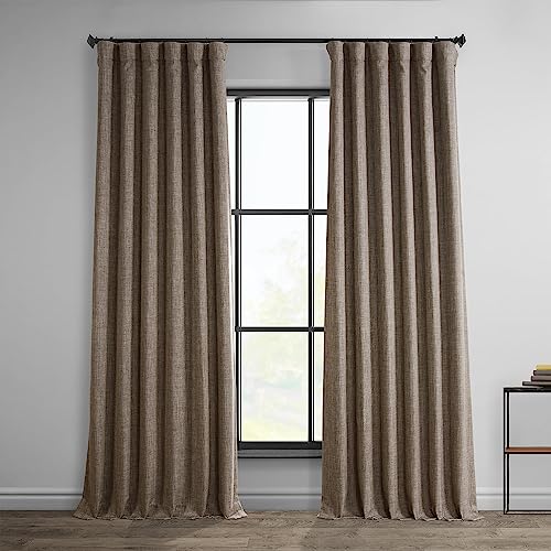 HPD Half Price Drapes Verdunkelungsvorhänge aus Leinenimitat, 305,8 cm lang, luxuriöse Leinenvorhänge für Schlafzimmer und Wohnzimmer (1 Paneel), 120 B x 120 L, Dutch Cocoa von HPD Half Price Drapes