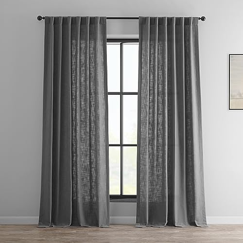 HPD Half Price Drapes FHLCH-VET1319X-P FHLCH-VET13194-84 Schwerer Leinenvorhang (1 Stoffbahn), 127 x 213 cm, zinngrau, Leinen, 50 in x 84 in von HPD Half Price Drapes