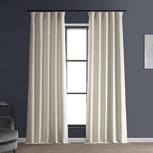 HPD FLCH-FM20106-120 Vorhang aus italienischem Leinenimitat, 50 x 120 cm, Pergament-Creme von HPD Half Price Drapes