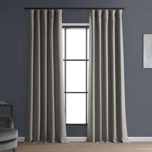 HPD FLCH-FM20129-96 Vorhang aus italienischem Leinenimitat, 50 x 96 cm, Taupe Grau von HPD Half Price Drapes