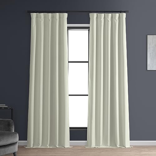 HPD, Half Price Drapes, einfarbige, thermoisolierte Verdunkelungsvorhänge für das Schlafzimmer, 244 cm lang (1 Paneel), Signature-Verdunkelungsvorhänge aus Leinen für das Wohnzimmer, 127 cm breit x von HPD Half Price Drapes