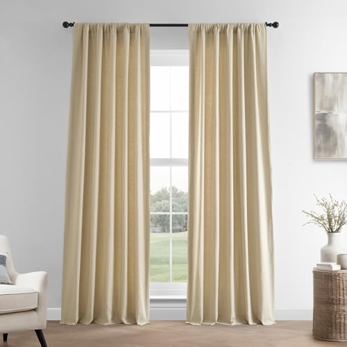 HPD Half Price Drapes Französische Leinenvorhänge, 213 cm, Raumverdunkelungsvorhänge für Schlafzimmer und Wohnzimmer, 127 x 213 cm, (1 Paneel), Walnussbeige von HPD Half Price Drapes