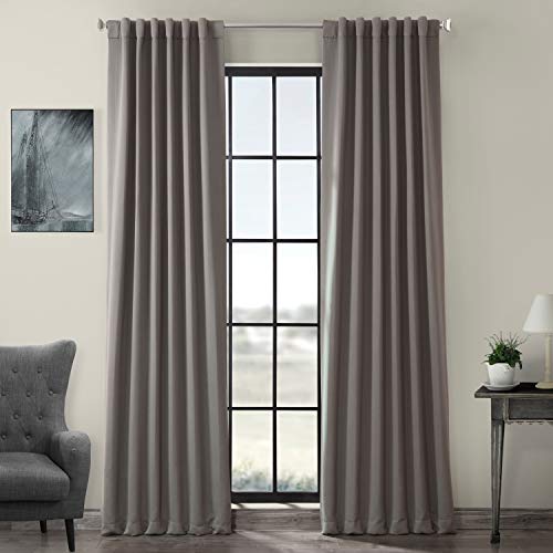 HPD Half Price Drapes BOCH-174402-96 Raumverdunkelungsvorhänge, 244 cm lang, für Schlafzimmer und Wohnzimmer (1 Panel), 127 x 244 cm, Neutralgrau, Polyester-Mischgewebe, Neutrales Grau, W 50" x L 96" von HPD Half Price Drapes