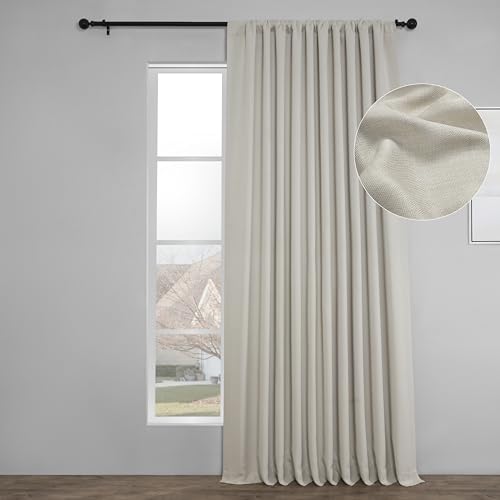 HPD Half Price Drapes BOCH-LN-DW-P Extra Breit Leinen Raumverdunkelungsvorhang (1 Paneel) 100 x 108, BOCH-LN1856-108-DW, Birke von HPD Half Price Drapes