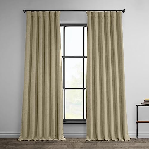 HPD Half Price Drapes Verdunkelungsvorhänge aus Leinenimitat, 274 cm lang, luxuriöse Leinenvorhänge für Schlafzimmer und Wohnzimmer (1 Paneel), 127 x 274 cm, Strohbraun von HPD Half Price Drapes