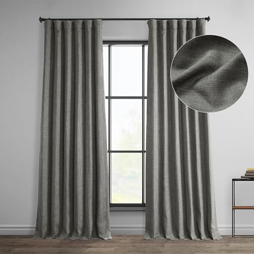 HPD Half Price Drapes Vorhänge aus Kunstleinen, strukturiert, Raumverdunkelungsvorhänge für Schlafzimmer, 213 cm lang, 1 Panel, 127 x 213 cm (B x L), Vorhänge für Wohnzimmer, Heimdekoration, von HPD Half Price Drapes