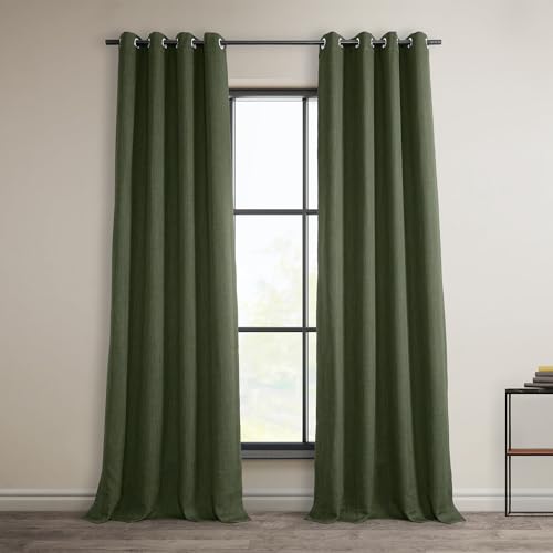 HPD Half Price Drapes Leinenvorhänge mit Ösen, 274 cm lang, Verdunkelungsvorhänge für Schlafzimmer und Wohnzimmer (1 Panel), 127 x 274 cm, Toskana-Grün von HPD Half Price Drapes