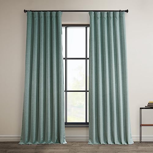 HPD Half Price Drapes BOCH-LN185-P Verdunkelungsvorhänge aus Leinenimitat für Schlafzimmer (1 Paneel), 127 x 274 cm, Meeresdistel von HPD Half Price Drapes