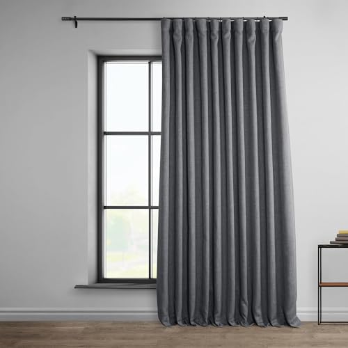 HPD Half Price Drapes Boch-LN1854-108-DW Verdunkelungsvorhang, extra breit, 1 Stück, 100 x 108, dunkler Kies von HPD Half Price Drapes