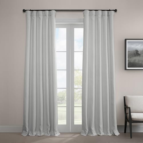 HPD Half Price Drapes Verdunkelungsvorhänge aus Leinenimitat, 274 cm lang, luxuriöse Leinenvorhänge für Schlafzimmer und Wohnzimmer (1 Paneel), 127 x 274 cm, Austernfarben von HPD Half Price Drapes