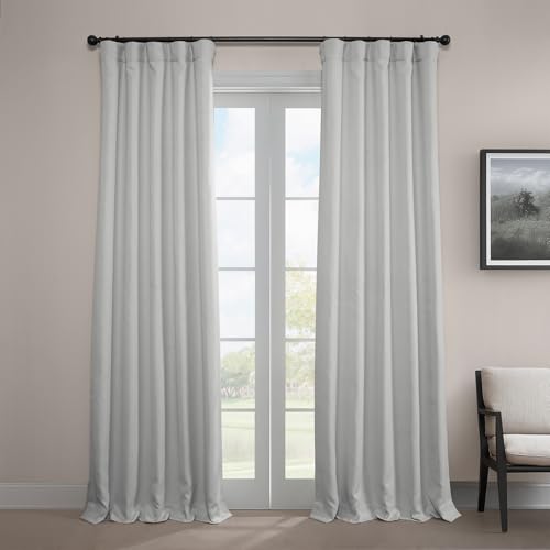 HPD Half Price Drapes Vorhänge aus Kunstleinen, strukturiert, Raumverdunkelungsvorhänge für Schlafzimmer, 274 cm lang, 1 Panel, 127 x 274 cm (B x L), Vorhänge für Wohnzimmer, Heimdekoration, Auster von HPD Half Price Drapes