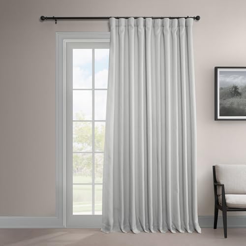 HPD Half Price Drapes BOCH-LN1855-96-DW Verdunkelungsvorhang aus Leinen, extrabreit, 100 x 96 cm, Austernfarben von HPD Half Price Drapes