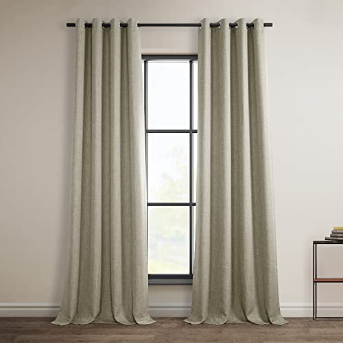 HPD Half Price Drapes BOCH-LN1857-84-GR Verdunkelungsvorhang aus Kunstleinen mit Ösen, Verdunkelungsvorhang (1 Panel), 127 x 213,4 cm, Oatmeal von HPD Half Price Drapes