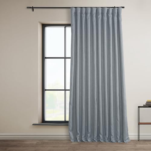 HPD Half Price Drapes Verdunkelungsvorhänge aus Leinenimitat, 213 cm lang, extra breit, luxuriöse Leinenvorhänge für Schlafzimmer und Wohnzimmer (1 Paneel), 254 x 213 cm, Heather Grey von HPD Half Price Drapes