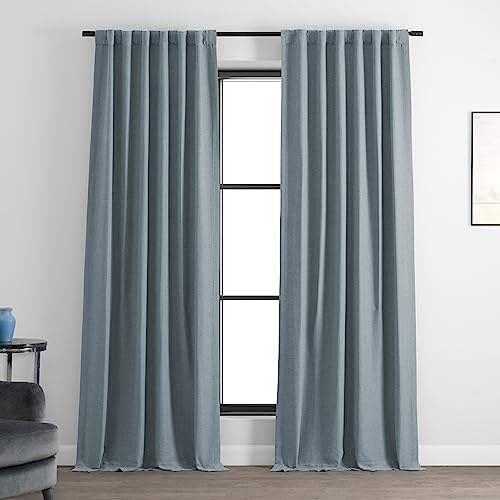 HPD Half Price Drapes BOCH-PL1702-84 Bellino Raumverdunkelungsvorhang, Polyester-Mischgewebe, Gulf Blue, 50 X 84 von HPD Half Price Drapes