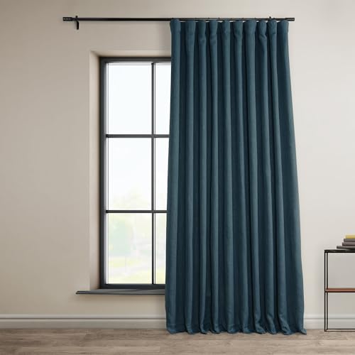 HPD Half Price Drapes Boch-LN21331-108-DW Verdunkelungsvorhang, extra breit, 1 Stück, 100 x 108, Blau von HPD Half Price Drapes