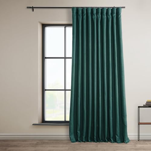 HPD Half Price Drapes Extra breite Raumverdunkelungsvorhänge für Wohnzimmer, 100 x 108 cm, Leinenimitat, BOCH-LN18523-108-DW (1 Panel) Slate Teal von HPD Half Price Drapes