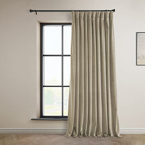 HPD Half Price Drapes Extrawide Heritage VPYC-161204-108-DW Plüsch-Vorhänge für Schlafzimmer, 100 x 108 cm (1 Panel), Hellbeige von HPD Half Price Drapes