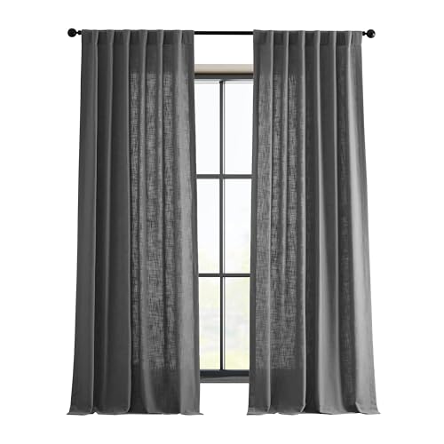 HPD Half Price Drapes FHLCH-VET1319X-P FHLCH-VET13194-96 Schwerer Leinen-Vorhang (1 Stoffbahn), 127 x 228 cm, zinngrau, Polyester-Mischung, 50 in x 96 in von HPD Half Price Drapes