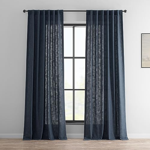 HPD Half Price Drapes FHLCH-VET200213-120 Leinenvorhang, schwer, 1 Stoffbahn, British Navy von HPD Half Price Drapes