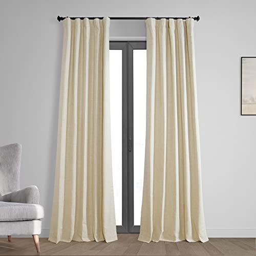 HPD Half Price Drapes FLCW-CBO-P Vintage Verdunkelungsvorhänge für Schlafzimmer und Wohnzimmer, Polyester-Mischung, Natural Light Beige, 50 in x 120 in von HPD Half Price Drapes