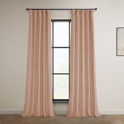 HPD Half Price Drapes Heritage Plüschsamt-Vorhänge, 305,8 cm lang, Raumverdunkelungsvorhänge für Schlafzimmer und Wohnzimmer, 50 B x 120 L, (1 Bahn), Pfirsichblüte von HPD Half Price Drapes