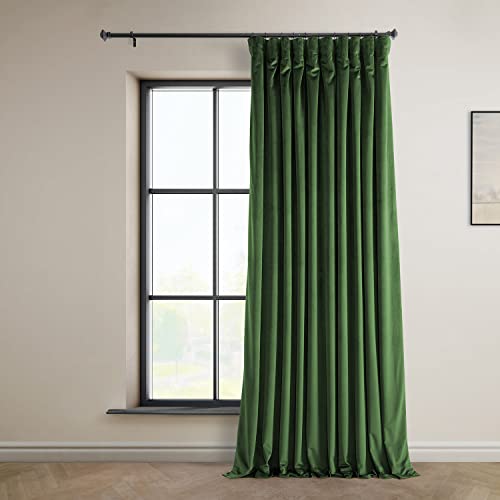 HPD Half Price Drapes Heritage Plüschsamt-Vorhänge, 213 cm, Raumverdunkelungsvorhänge für Schlafzimmer und Wohnzimmer, 100 B x 84 L, (1 Bahn), Eden Green von HPD Half Price Drapes