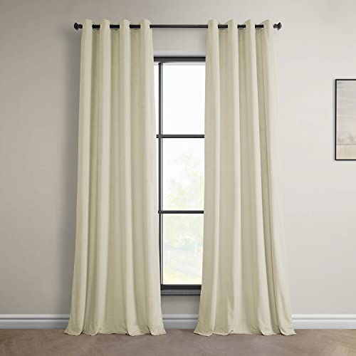 HPD Half Price Drapes Heritage VPYC-198593-84-GR Plüsch-Vorhänge mit Ösen für Schlafzimmer und Wohnzimmer, 1 Stück von HPD Half Price Drapes