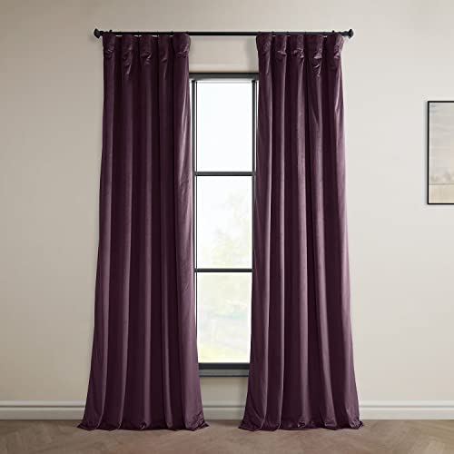 HPD Half Price Drapes Heritage Plüschsamt-Vorhänge, 305,8 cm lang, Raumverdunkelungsvorhänge für Schlafzimmer und Wohnzimmer, 50 B x 120 L, (1 Bahn), Winterpflaume von HPD Half Price Drapes