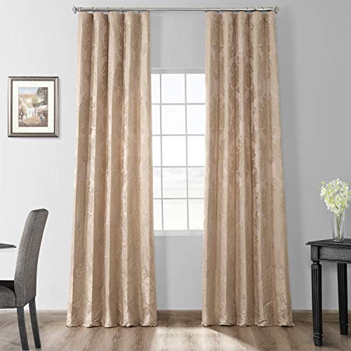 HPD Half Price Drapes JQCH-20122011-84 Magdelena Faux Silk Jacquard Curtain,Beige & Gold,50 X 84 von HPD Half Price Drapes