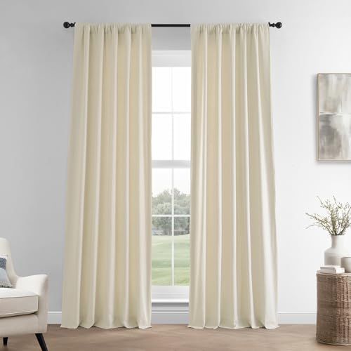 HPD Half Price Drapes LN-XS17 HPD LN-XS1706-84 Vorhänge aus französischem Leinen, Lichtfilterung, 127 x 213 cm (1 Panel), antikes Elfenbein, Altelfenbeinfarben, 50" W x 84" L (Pack of 1) von HPD Half Price Drapes