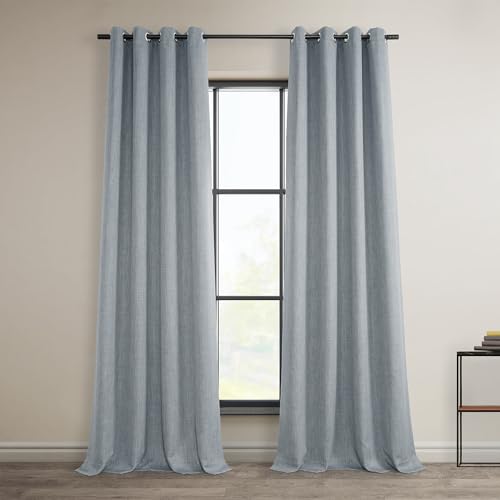 HPD Half Price Drapes Leinenvorhänge mit Ösen, 274 cm lang, Raumverdunkelungsvorhänge für Schlafzimmer und Wohnzimmer (1 Panel), 127 x 274 cm (B x L), Heather Grey von HPD Half Price Drapes