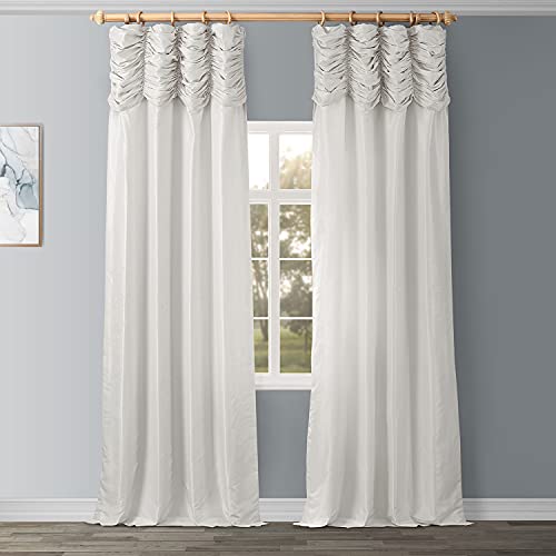 HPD Half Price Drapes Geraffte Vorhänge aus Kunstseide für Wohnzimmer, 50 x 108 (1 Panel), PDCH-KBS2-108-RU, Off White von HPD Half Price Drapes