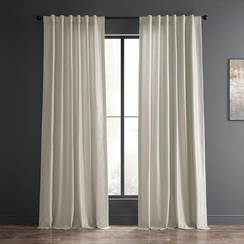 HPD Half Price Drapes PDCH-KBS21-120 Vorhang aus Dupioni-Seide, Vintage-Stil, strukturiert (1 Panel), Polyester-Mischung, Mist Grey, 50 in x 120 in von HPD Half Price Drapes