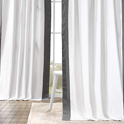 HPD Half Price Drapes PRCT-VC1714-108 Vertikaler Colorblock Panama Vorhang (1 Panel), 50 x 108, Fresh Popcorn und Millstone Grey von HPD Half Price Drapes