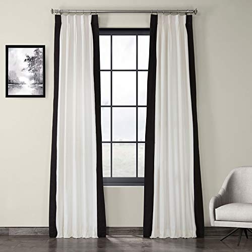 HPD Half Price Drapes PRCT-VC1716-108-FP Plissee-Vorhang mit Farbblock-Effekt, vertikal, 25 x 108 cm, frisches Popcorn und Schwarz von HPD Half Price Drapes