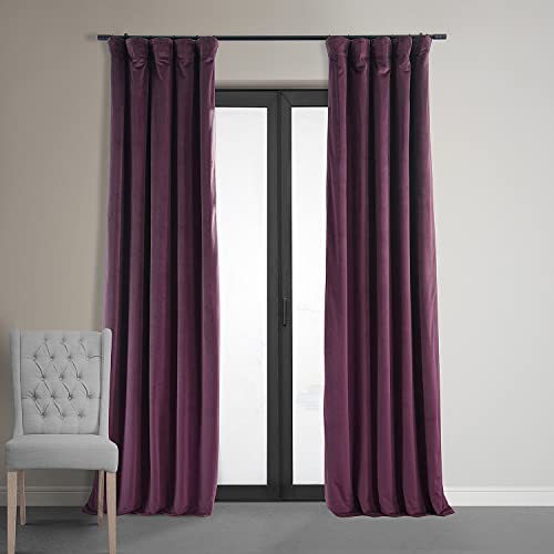 HPD Half Price Drapes VPCH-P Signature Samt, 213 cm lang, wärme-und lichtblockierend, Verdunkelungsvorhang für Schlafzimmer und Wohnzimmer (1 Bahn), 127 x 213 cm, Cabernet, 50W x 84L von HPD Half Price Drapes