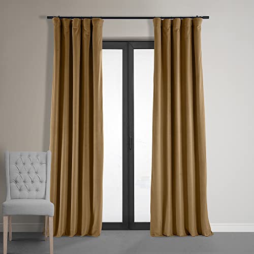 HPD Half Price Drapes VPCH-P Signature Velvet Verdunkelungsvorhänge für Schlafzimmer, Polyester-Mischung, Bernstein Gold, 50 in x 120 in von HPD Half Price Drapes