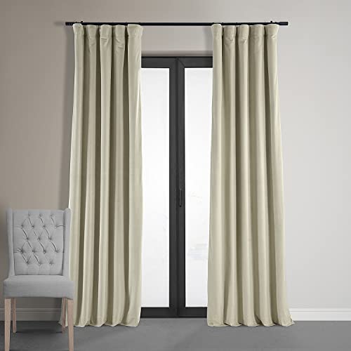 HPD Half Price Drapes VPCH-P Signature Velvet Verdunkelungsvorhänge für Schlafzimmer, Polyester-Mischung, Cool Beige, 50 in x 108 in von HPD Half Price Drapes