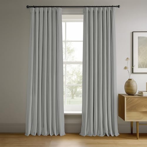 HPD Half Price Drapes Signature Thermo-Verdunkelungsvorhänge aus Samt, für Wohnzimmer, 244,8 cm lang, Stangentasche, isolierte Verdunkelungsvorhänge für Schlafzimmer, Fenstervorhänge, 127 x 244 cm (B von HPD Half Price Drapes