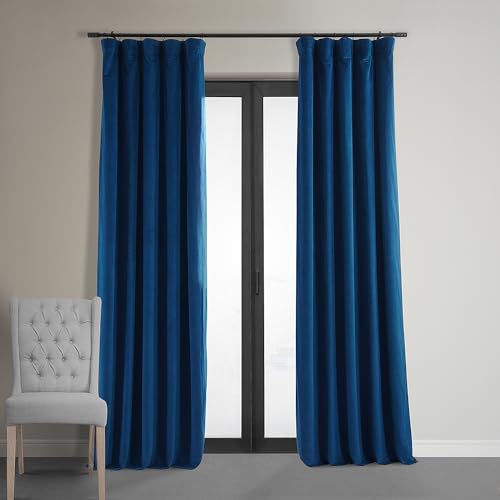 HPD Half Price Drapes Signature VPCH-181208-108 Verdunkelungsvorhänge aus Samt für Schlafzimmer, 50 x 108 (1 Panel), Union Blue von HPD Half Price Drapes