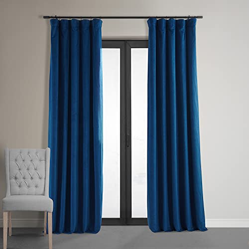 HPD Half Price Drapes Signature VPCH-181208-108 Verdunkelungsvorhänge aus Samt für Schlafzimmer, 50 x 108 (1 Panel), Union Blue von HPD Half Price Drapes