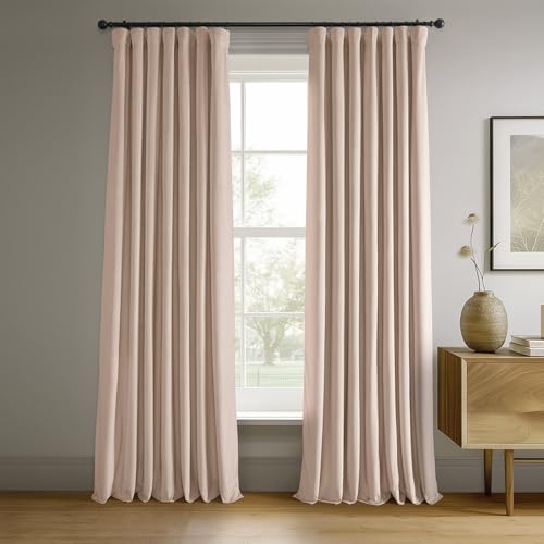 HPD Half Price Drapes Signature Verdunkelungsvorhänge aus Samt für Schlafzimmer, 127 x 120 cm (1 Panel), VPCH-180409-120, Rosey Dawn von HPD Half Price Drapes