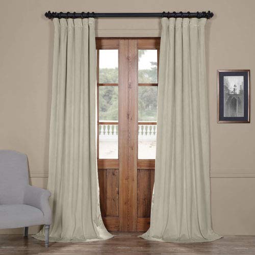 HPD Half Price Drapes VPCH-P Signature Velvet Verdunkelungsvorhänge für Schlafzimmer, Polyester-Mischung, Cool Beige, 50 in x 120 in von HPD Half Price Drapes