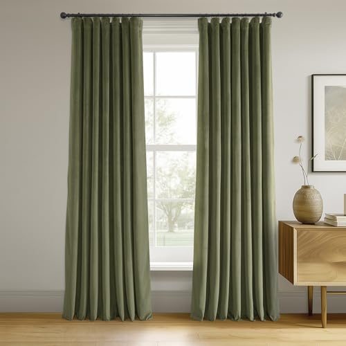 HPD Half Price Drapes Signature Thermo-Verdunkelungsvorhänge aus Samt, für Wohnzimmer, 213 cm lang, 1 Panel, Stangentasche, isolierte Verdunkelungsvorhänge für Schlafzimmer, Fenstervorhänge, 127 x 213 von HPD Half Price Drapes