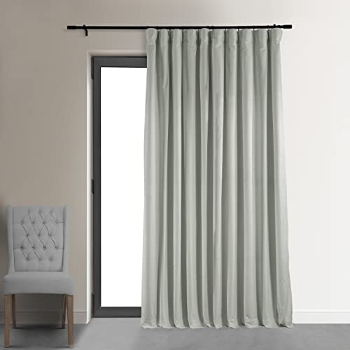 HPD Half Price Drapes Signature Thermo-Verdunkelungsvorhänge aus Samt, für Wohnzimmer, 1 Vorhang, Stangentasche, isoliert, für Schlafzimmer, Fenstervorhänge, 254 x 274,3 cm (B x L), Reflexion grau von HPD Half Price Drapes
